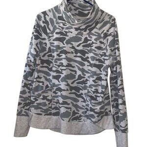 90 Degree By Reflex Womens Camouflage Print Cowl Neck Pullover Sweatshirt L